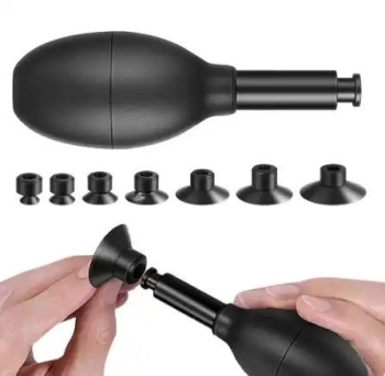 Handheld vacuum cup holds electronic devices